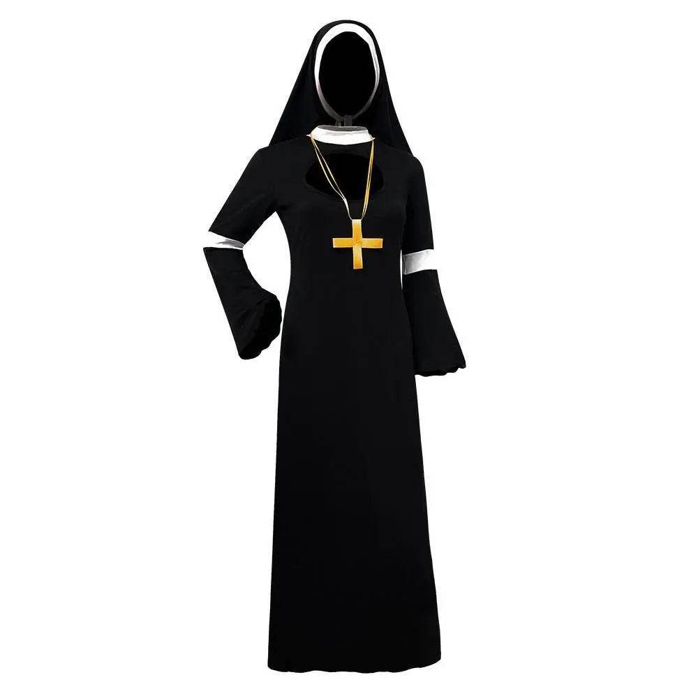Women Nun Cosplay Halloween Costume - Azufun