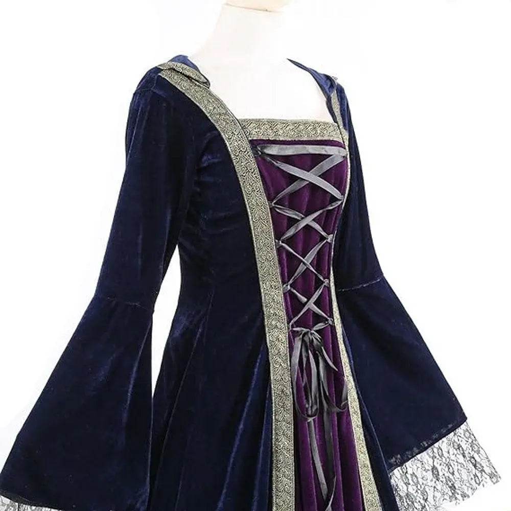 Womens Medieval Renaissance Costume Plus Size Medieval Role Play Dress - Azufun
