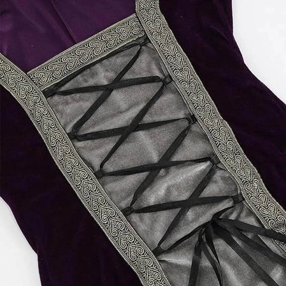 Womens Medieval Renaissance Costume Plus Size Medieval Role Play Dress - Azufun