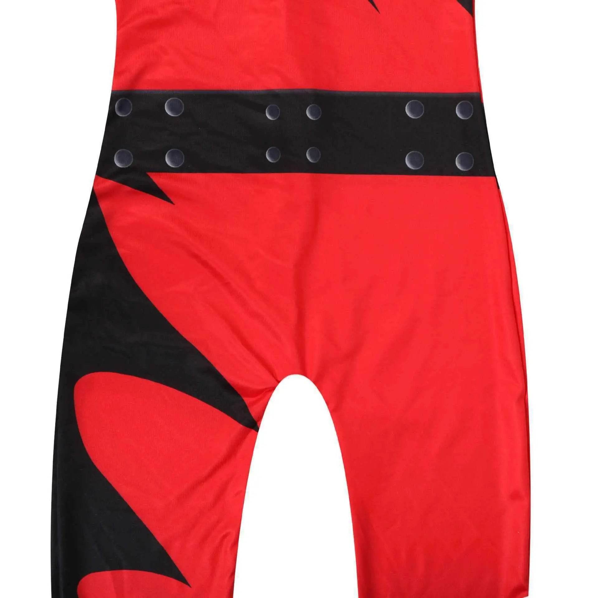 Wrestler Kane Cosplay Costume Jumpsuit Romper Outfit Stage Performance Party Halloween for Kids Boys - Azufun