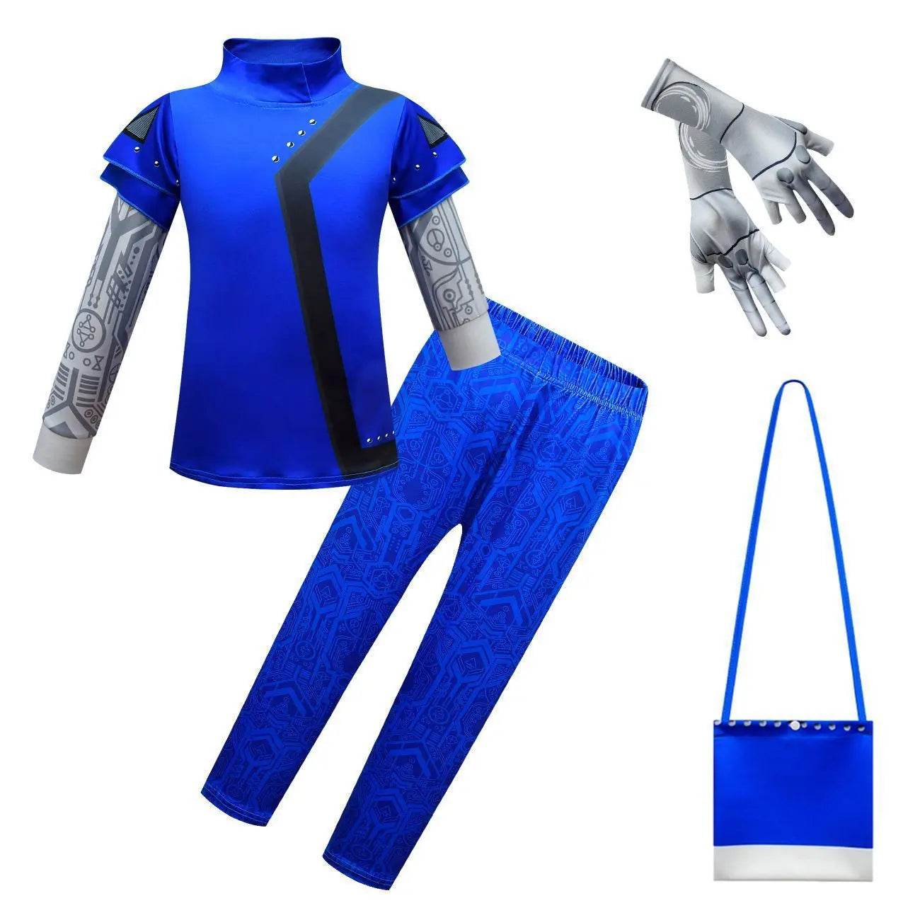 Zombies 3 Blue Cosplay Costume two piece set Bodysuit Outfits for kids - Azufun