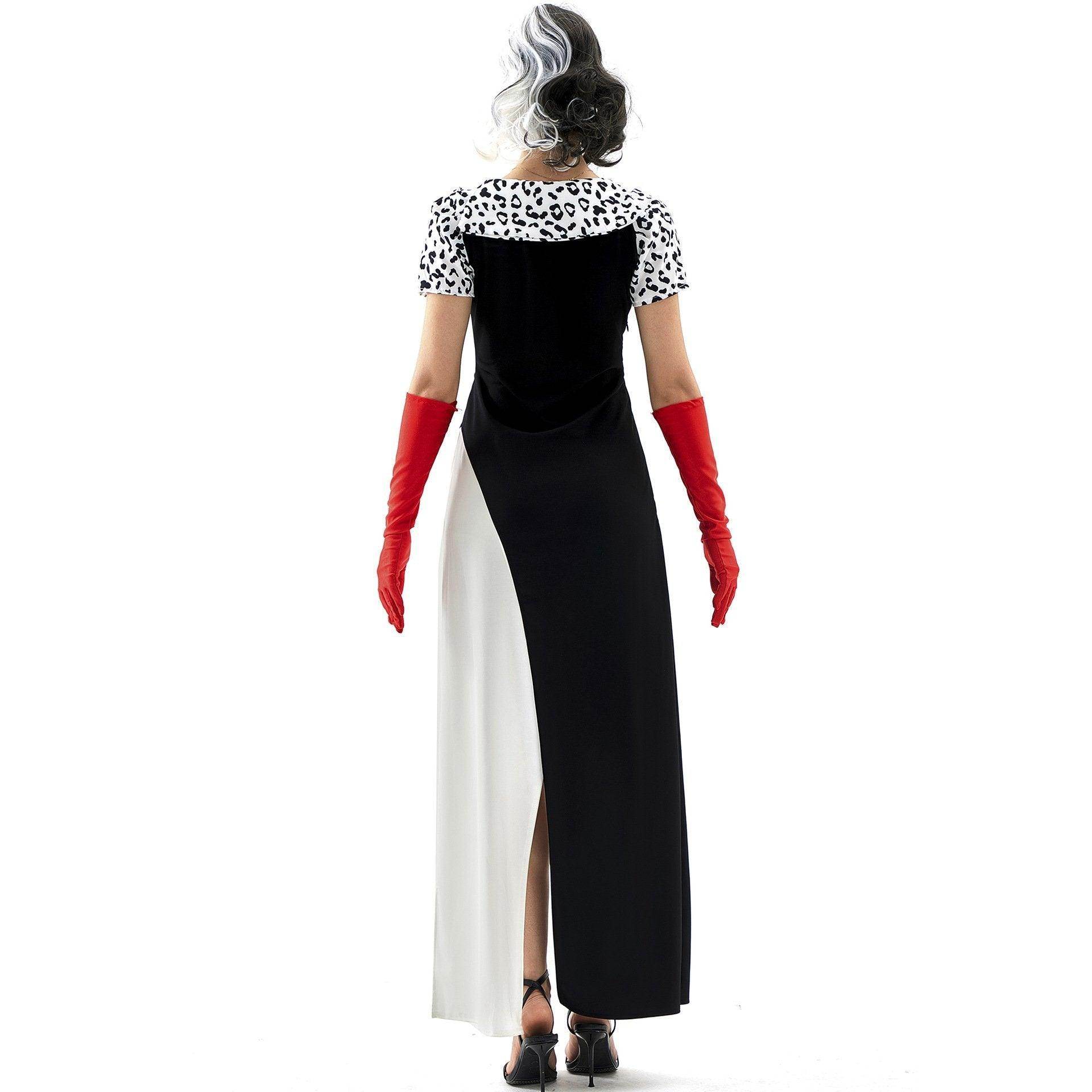 Cruella Duster Stage Costume Dress Adult Halloween Women - Azufun