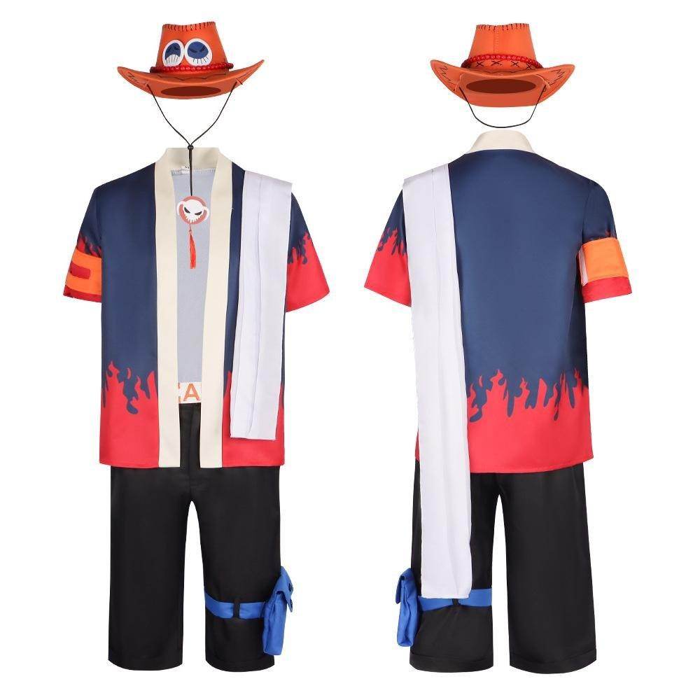 Animation costume Nautical King Fire Fist Ace full cosplay costume stage performance - Azufun