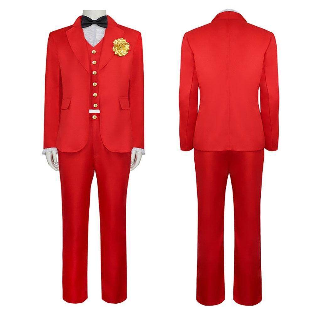 Beetlejuice 2 Michael Keaton Costume Red Suit for Men Kids Party Halloween - Azufun