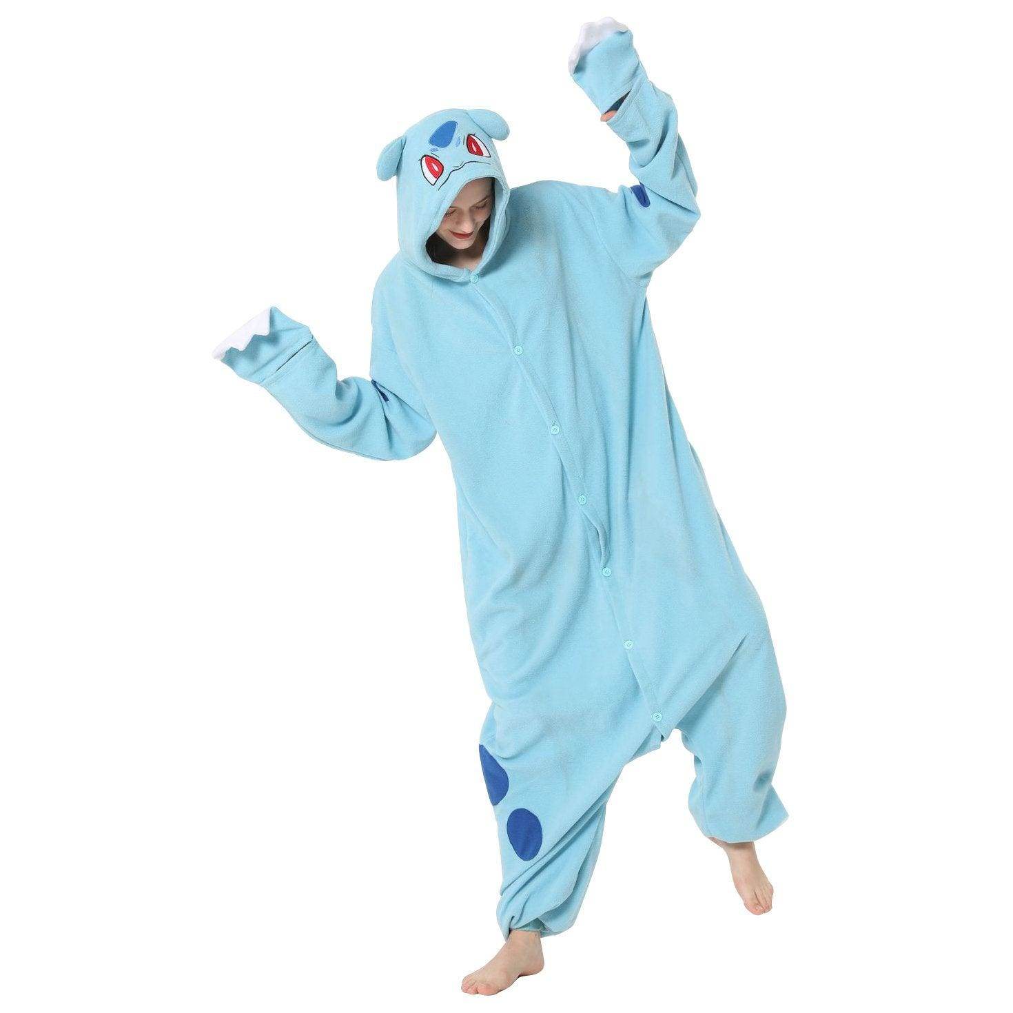 Bulbasaur Kigurumi Onesies Anime Pokemon Pajamas Pyjamas Halloween Costume - Azufun