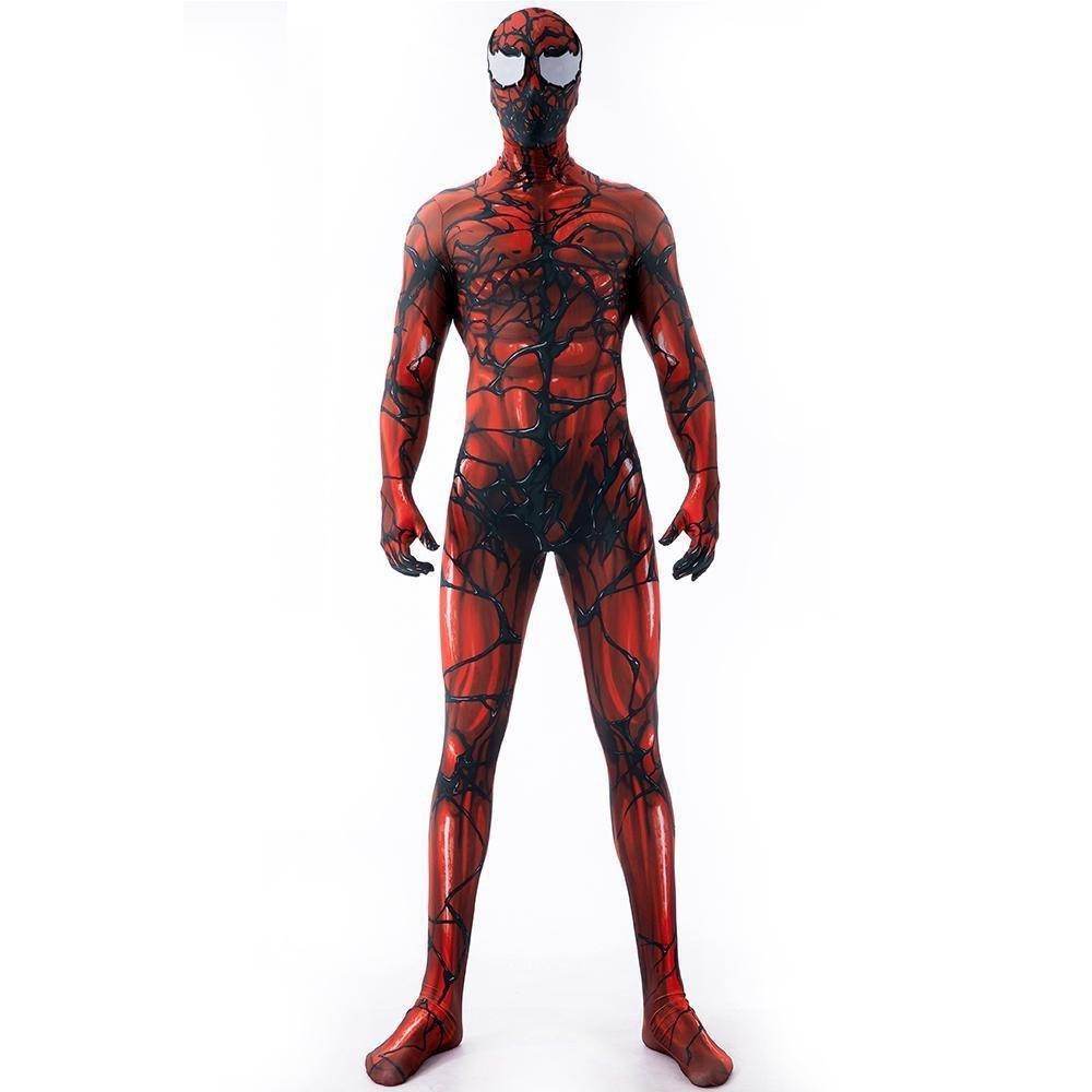Carnage Red Rubies Venom Spider-Man Costume Cosplay Jumpsuit Superhero Bodysuit Halloween Suit Zentai For Adult Kids - Azufun
