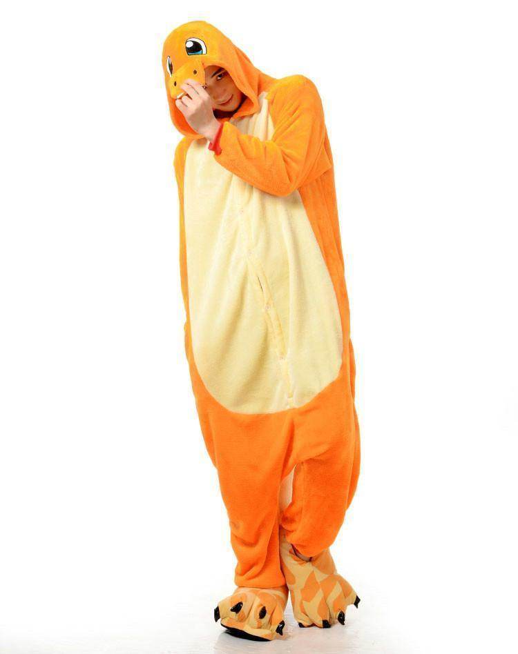 Charmander Fire Dragon Kigurumi Onesies Pokemon Pajamas - Azufun