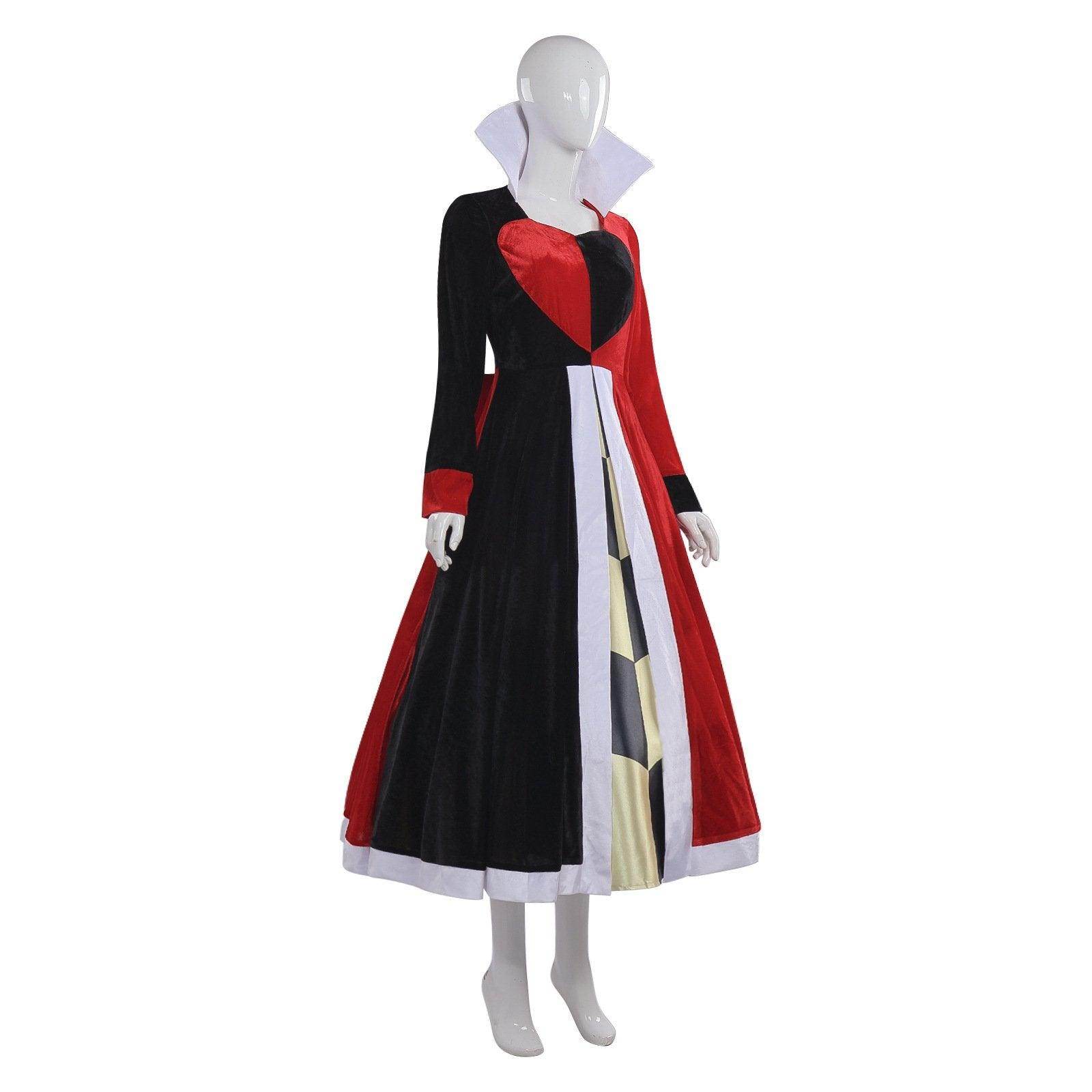 Deluxe Queen of Hearts Costume Dress Alice in Wonderland for Women - Azufun