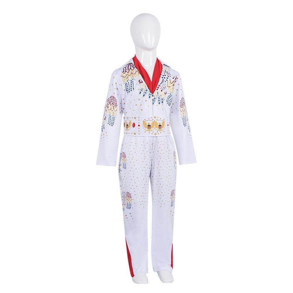 Elvis Presley Rock Singer Cosplay Costume for Halloween and Stage Performances Adult and Children - Azufun