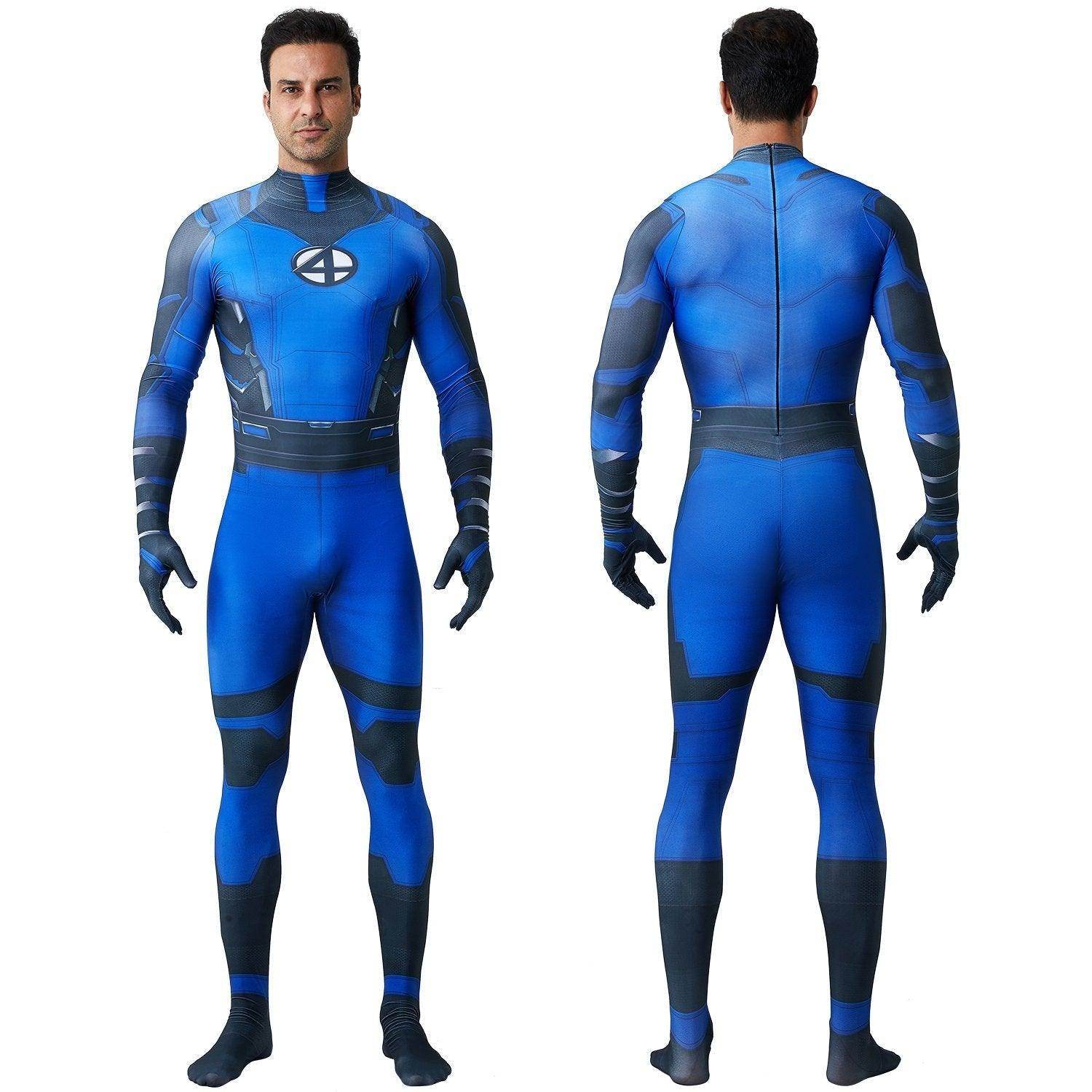 Fantastic Four Mr. Fantastic Reed Richards Cosplay Zentai Costume Suit for Adults and Kids - Azufun