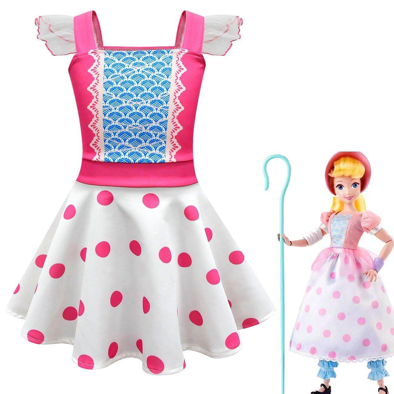 Girls Little Bo Peep Toy Story Kids Girls Dress Outfits Summer Cosplay Costume - Azufun