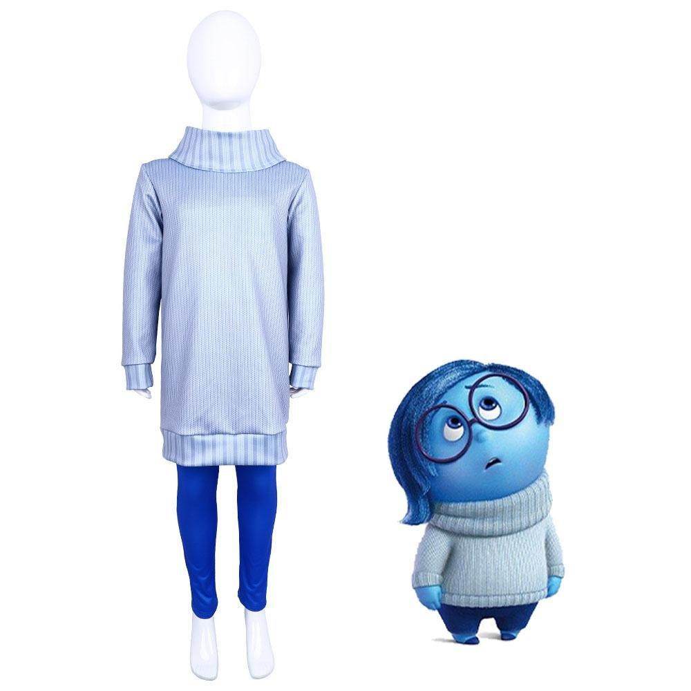 Inside Out 2 Sadness Costume Halloween Stage Performance Outfit for Kids and Adults - Azufun
