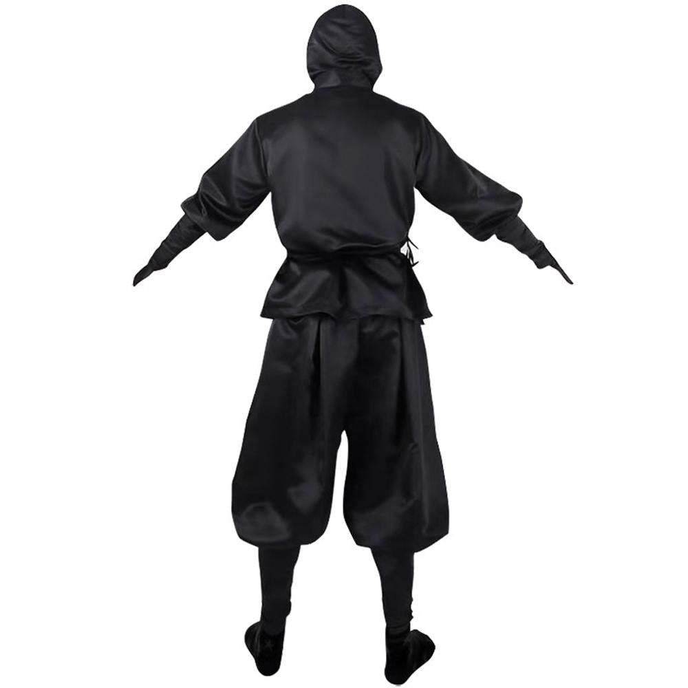 Japanese Ninja Bushido Cosplay Costume with Hood Socks Halloween Outfit Set Dress Up For Men - Azufun