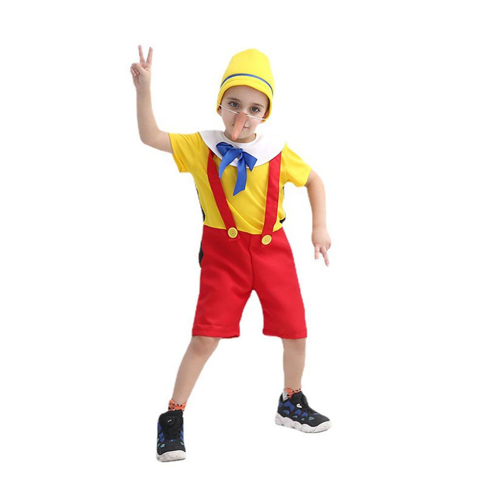Long nose Pinocchio Set Halloween Carnival Cosplay Costume For Kids