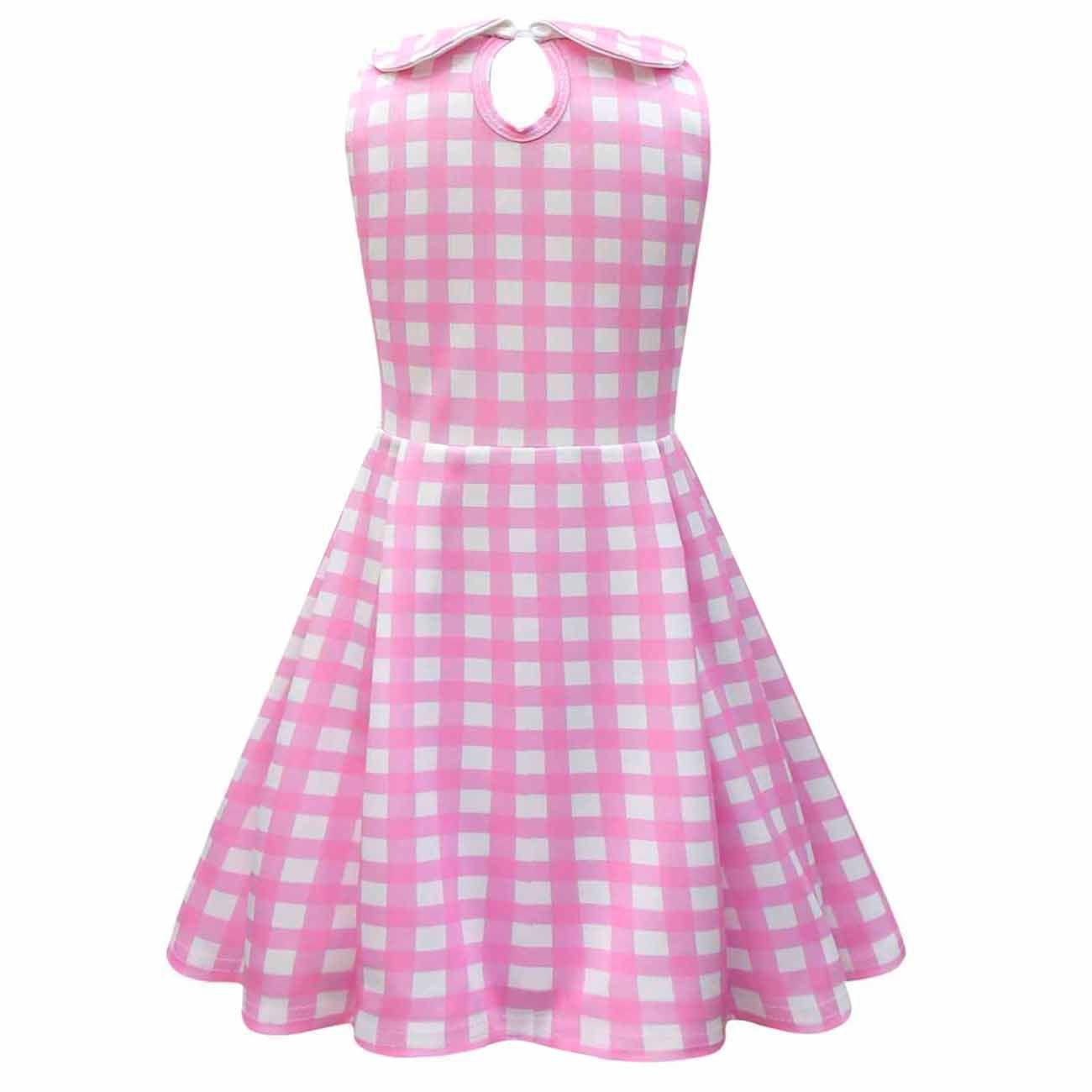 Barbie Movie Margot Pink Lapel Dress Halloween Outfits Cosplay Costume Kids