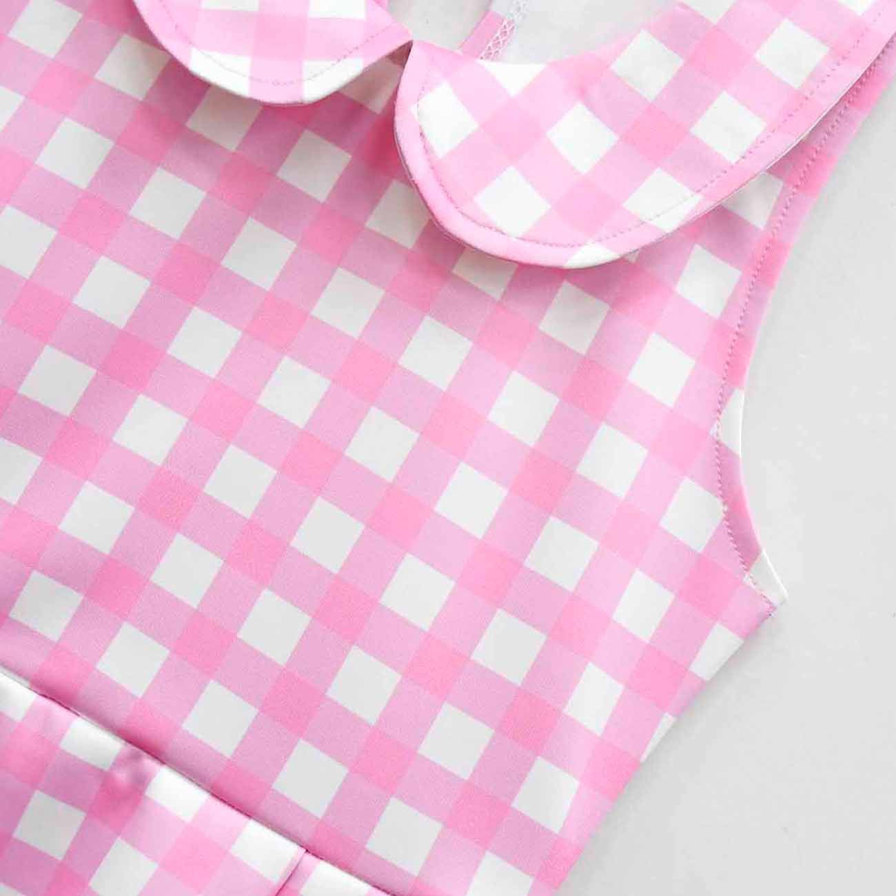 Barbie Movie Margot Pink Lapel Dress Halloween Outfits Cosplay Costume Kids