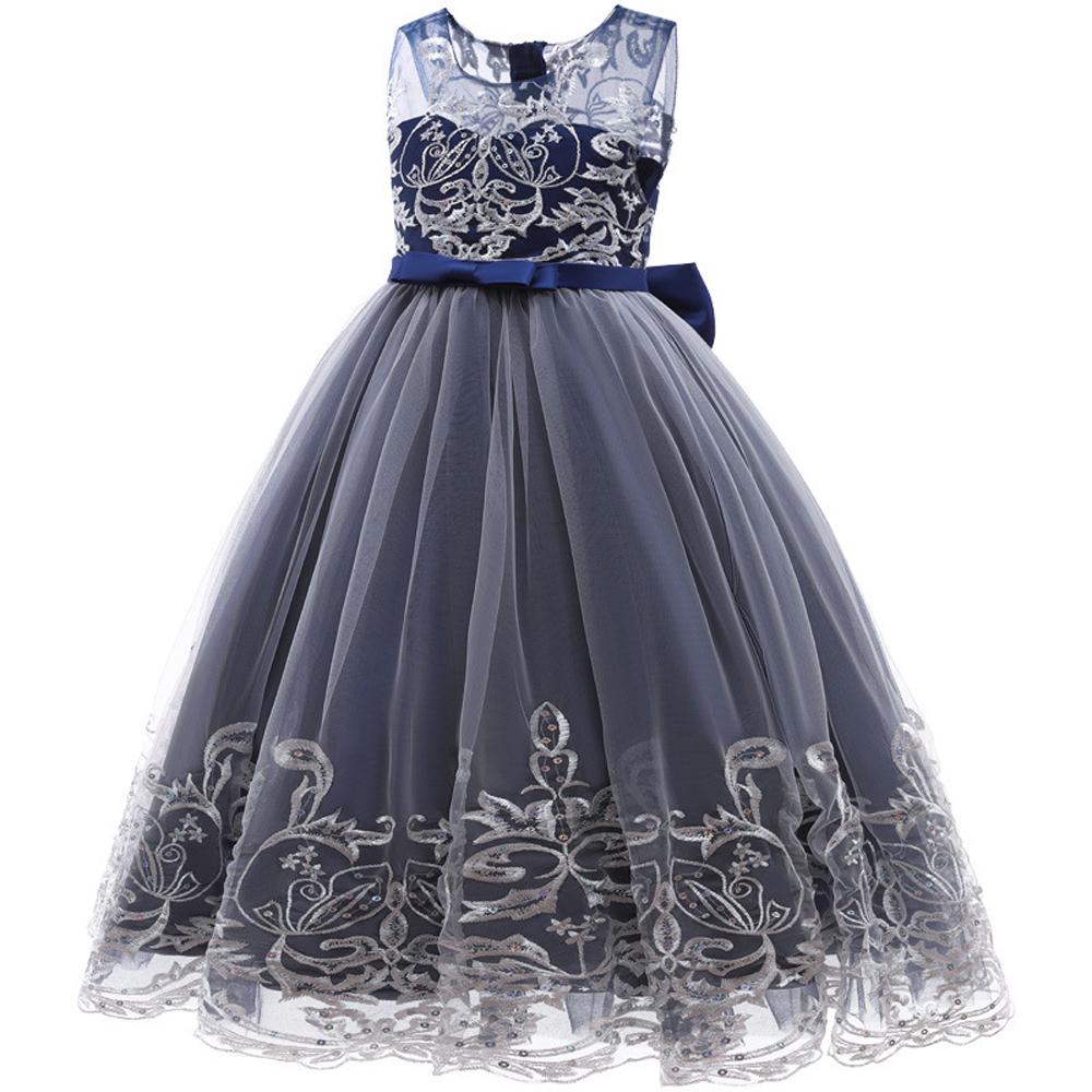 Kids Princess Evening Dresses Girls Sleeveless Long Tutu Mesh Dress