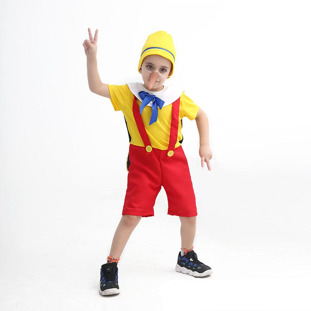 Long nose Pinocchio Set Halloween Carnival Cosplay Costume For Kids