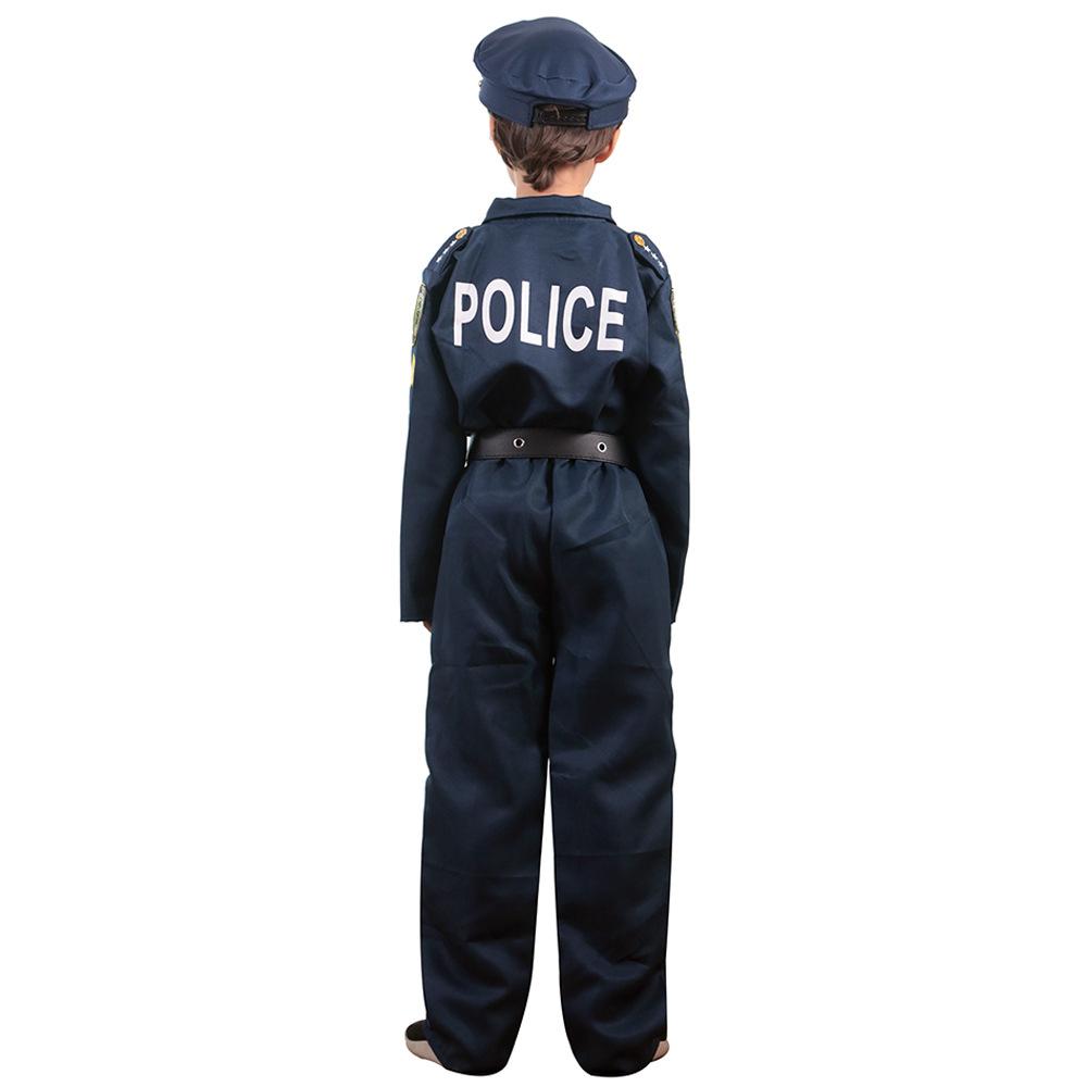 Kids Police Cop Costume for Boys Office Halloween Costume Cosplay Party