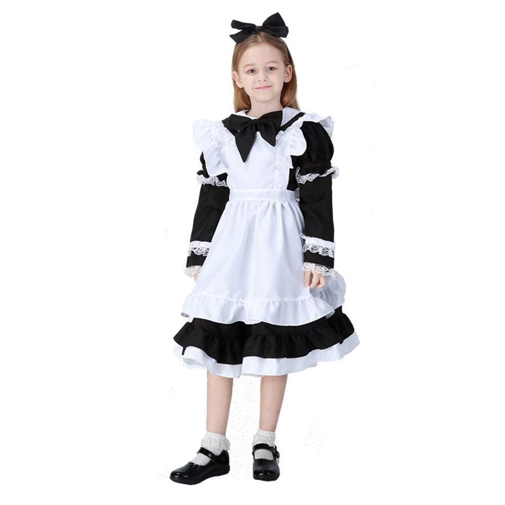 Halloween Alice Dress Girl's Princess Costume Maid Dress for kids