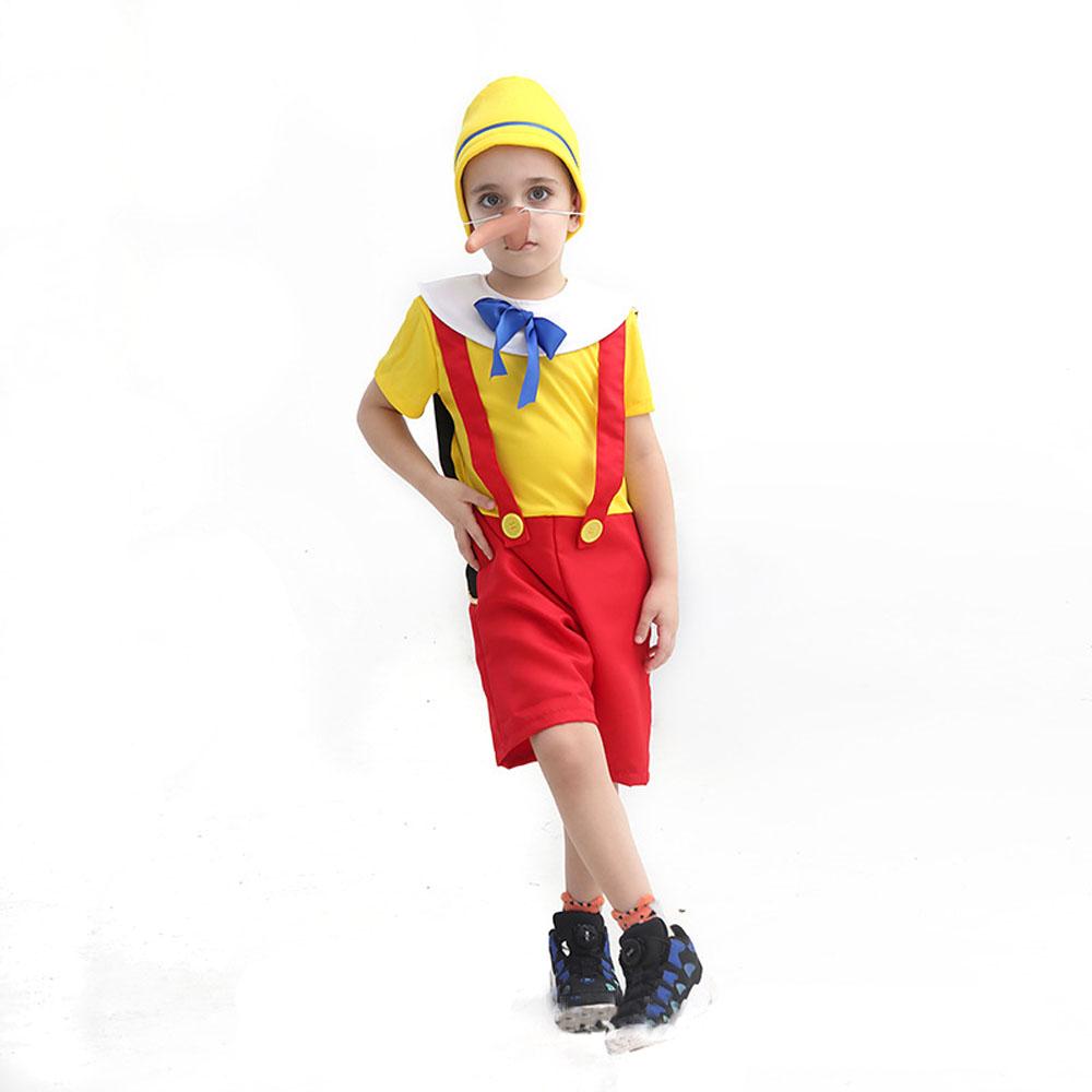 Long nose Pinocchio Set Halloween Carnival Cosplay Costume For Kids