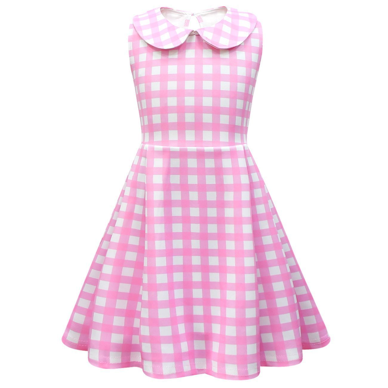 Barbie Movie Margot Pink Lapel Dress Halloween Outfits Cosplay Costume Kids