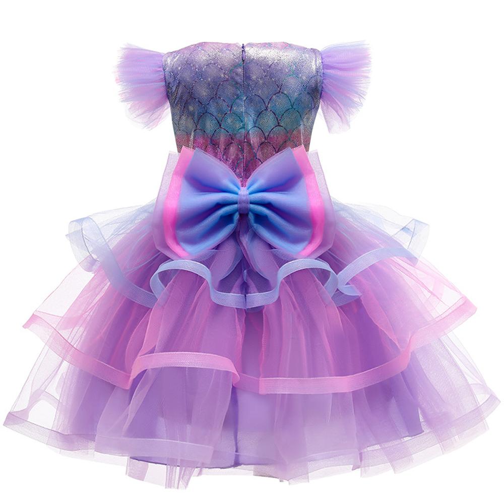 Girls Mermaid Dresses Short Sleeve Party Tutu Dresses