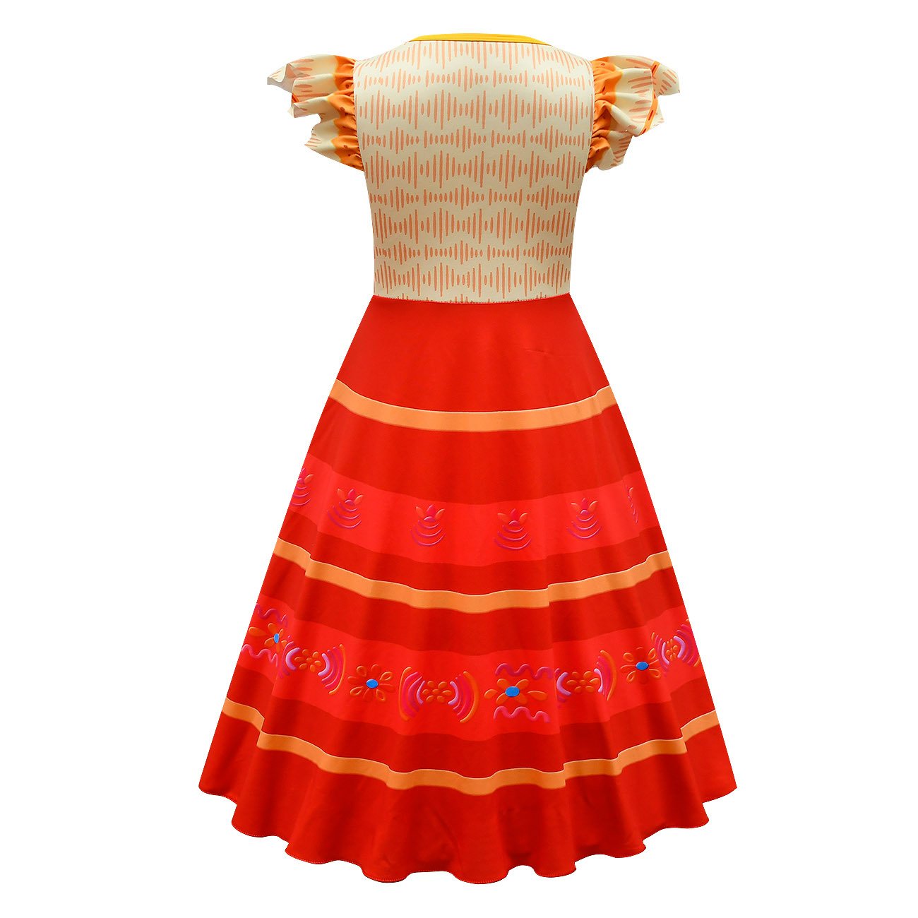 Encanto Dolores Dress Kids Ruffle Flutter Sleeve Festival Costume Outfits