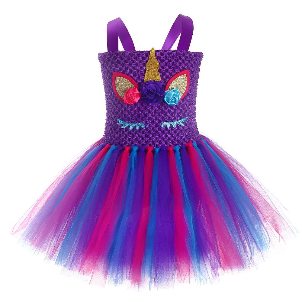 Princess Baoli Cosplay Costume Skirts Dress Children's Day Outfit Unicorn with Headband for Girls