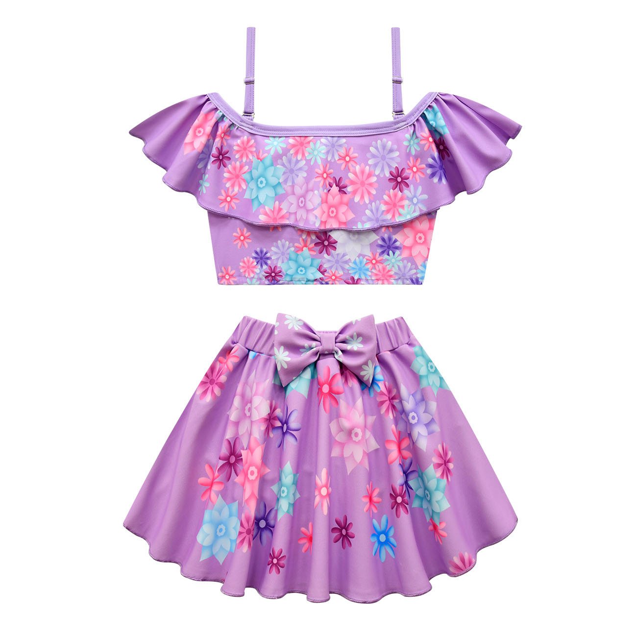 Encanto Isabela Swimsuits Girls Swimwear Ruffles Beach Surf Swimming Tankini Set