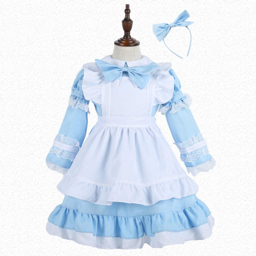 Halloween Alice Dress Girl's Princess Costume Maid Dress for kids
