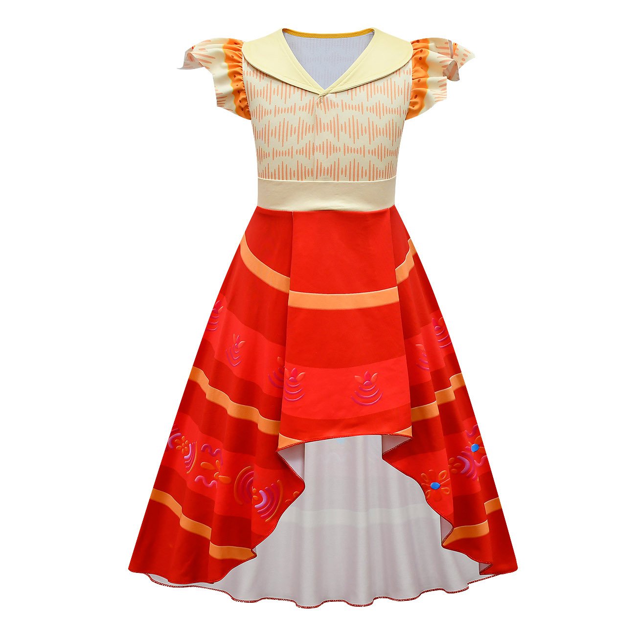 Encanto Dolores Dress Kids Ruffle Flutter Sleeve Festival Costume Outfits