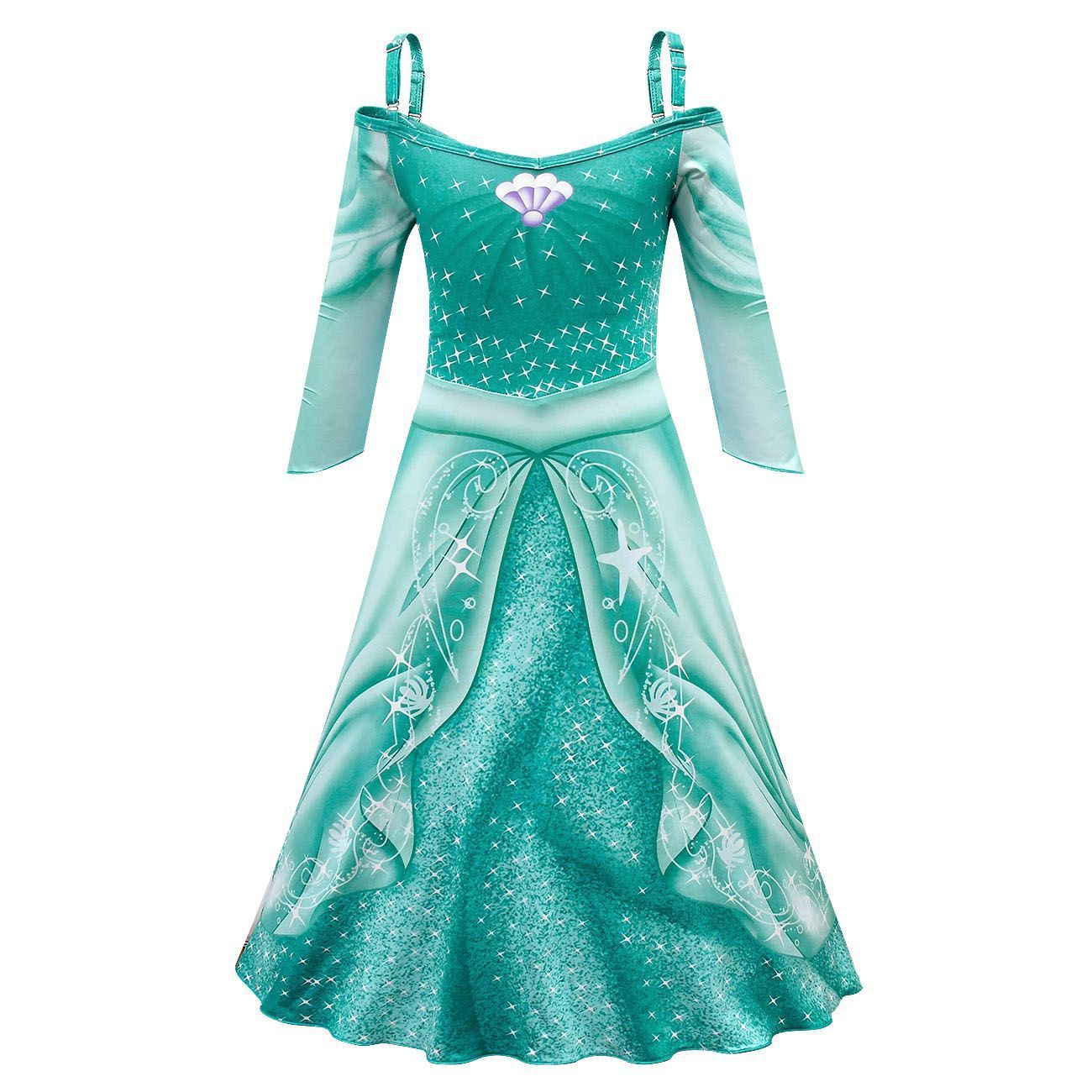 The Little Mermaid Ariel Cosplay Costume Little Girl Princess Dress Halloween Outfit