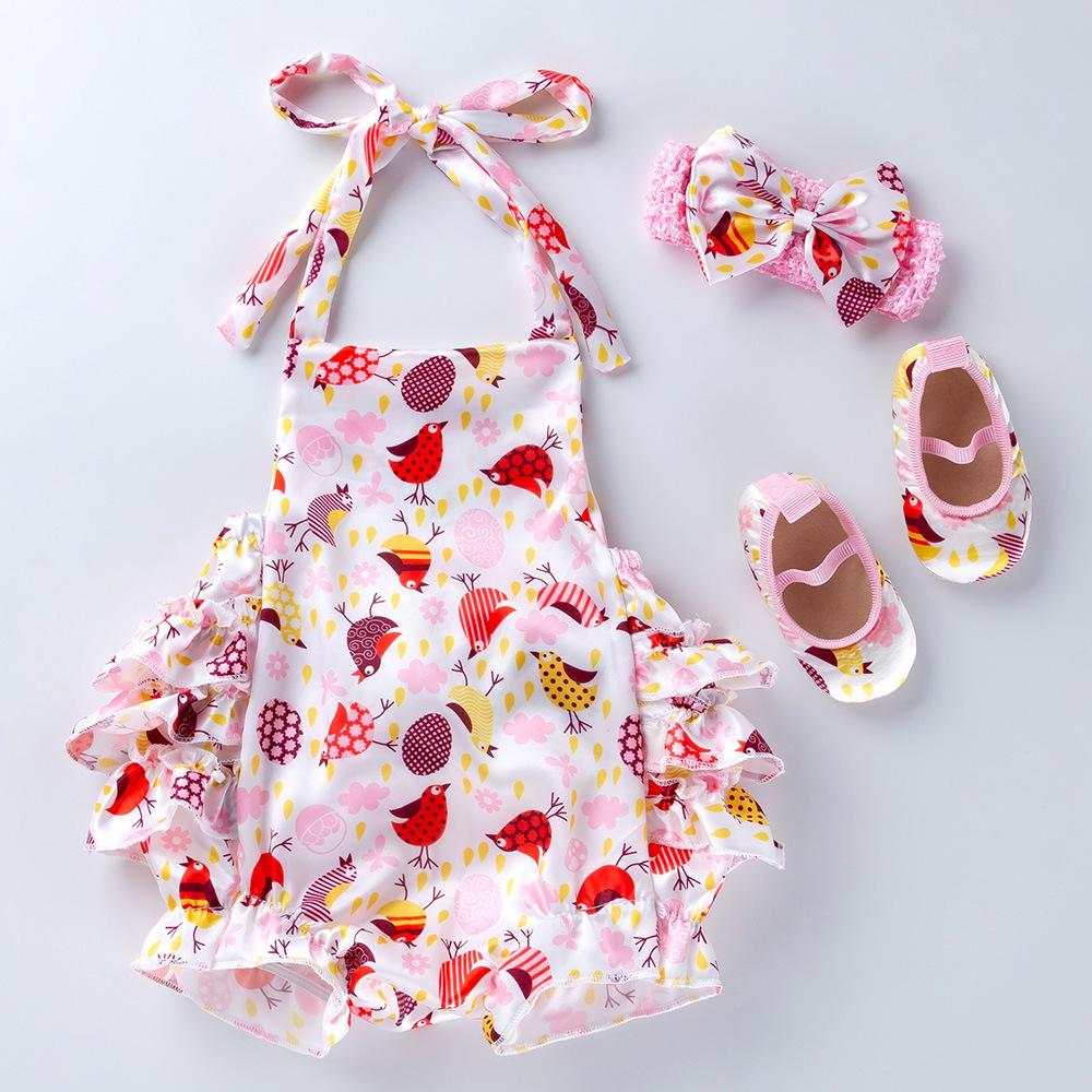 Toddler Baby Girl Strap Sleeveless Romper Bodysuit Jumpsuit Summer Outfit