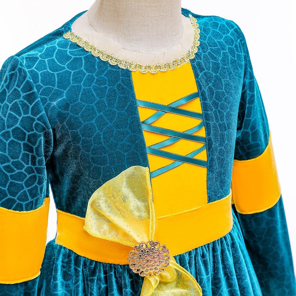 Brave Merida Dress Girls Party Cosplay Costumes Halloween Outfits Dress Up