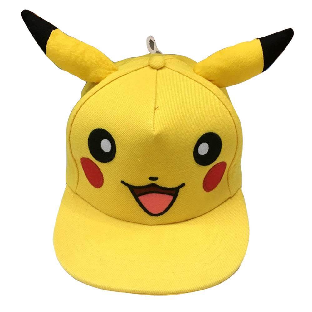 Pokemon Yellow Cute Elf Pikachu Big Face with Ears Trucker Hat - Azufun