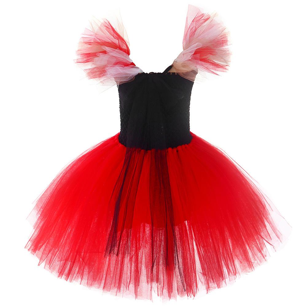 Alice Queen Of Hearts Costume Skirts Tulle Dress Kids Clothing Cosplay Role Play for Girls