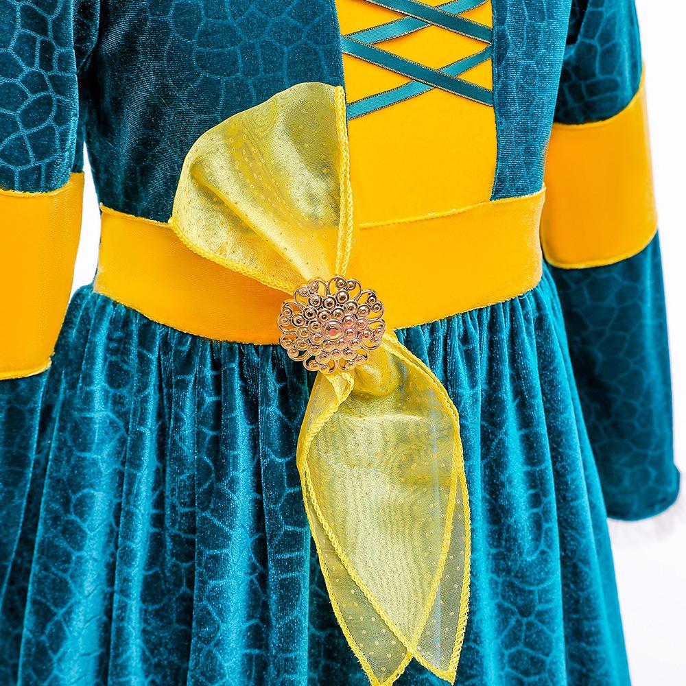 Brave Merida Dress Girls Party Cosplay Costumes Halloween Outfits Dress Up