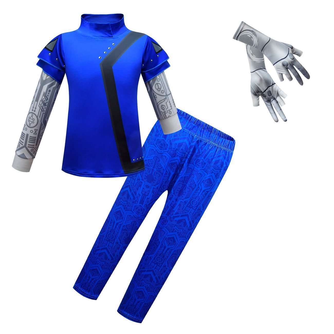 College Zombies 3 Blue Cosplay two piece set Costume Bodysuit Outfits for kids