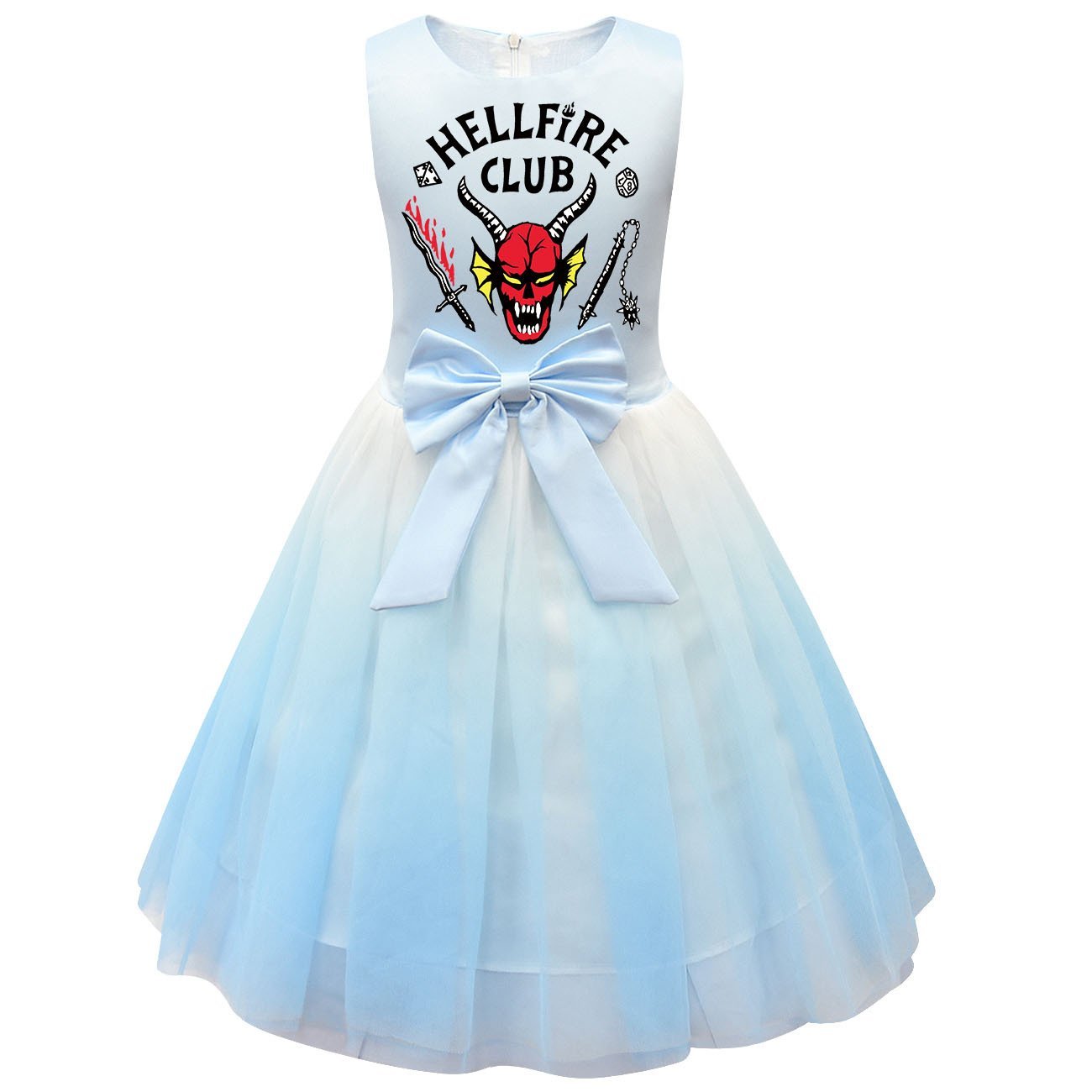 girls' Stranger Things 4 printed costumes tutu sleeveless dress for kids