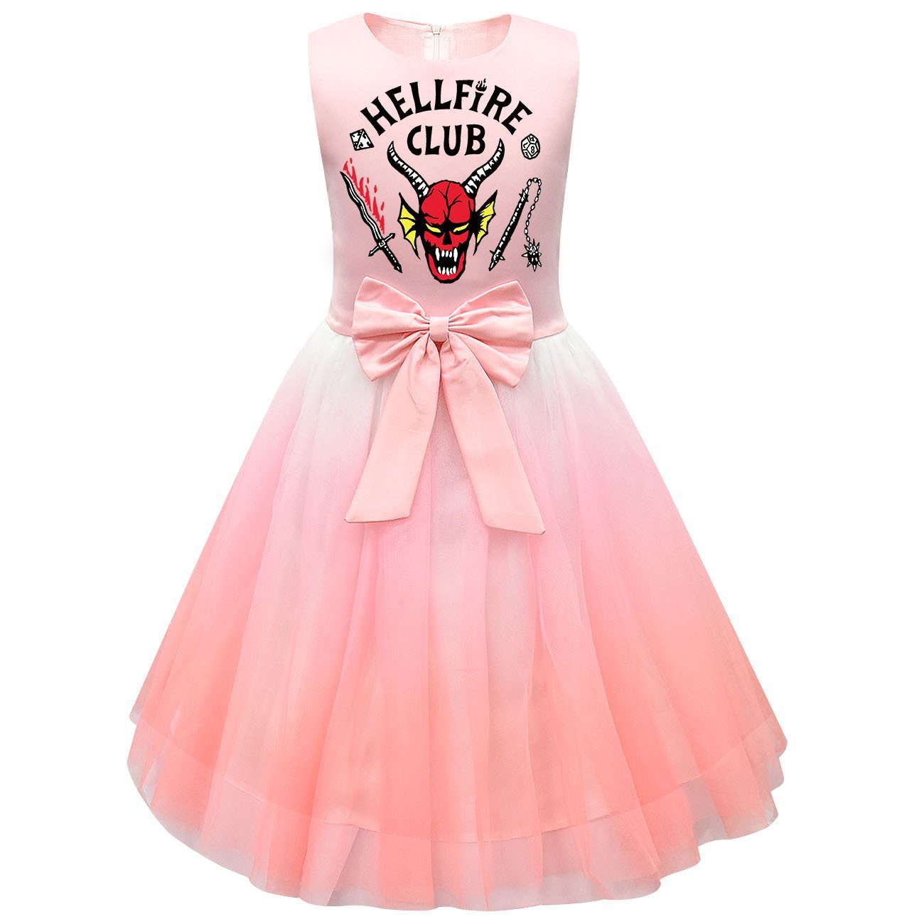 girls' Stranger Things 4 printed costumes tutu sleeveless dress for kids