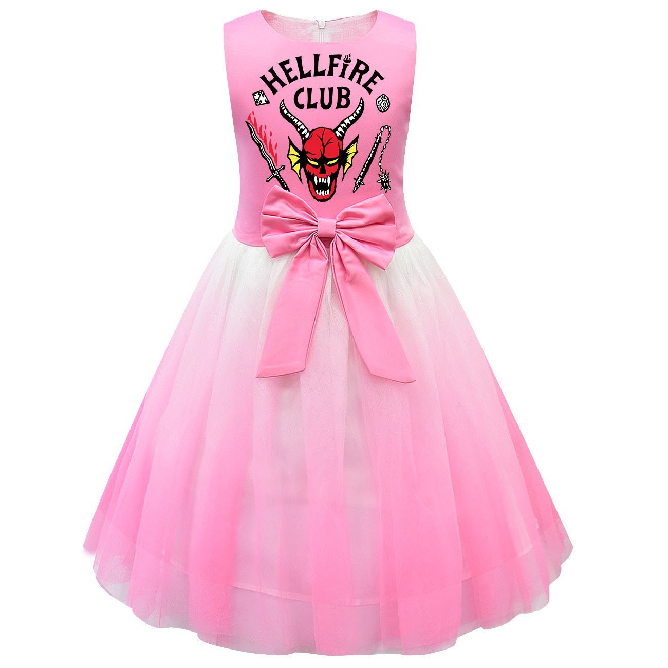 girls' Stranger Things 4 printed costumes tutu sleeveless dress for kids