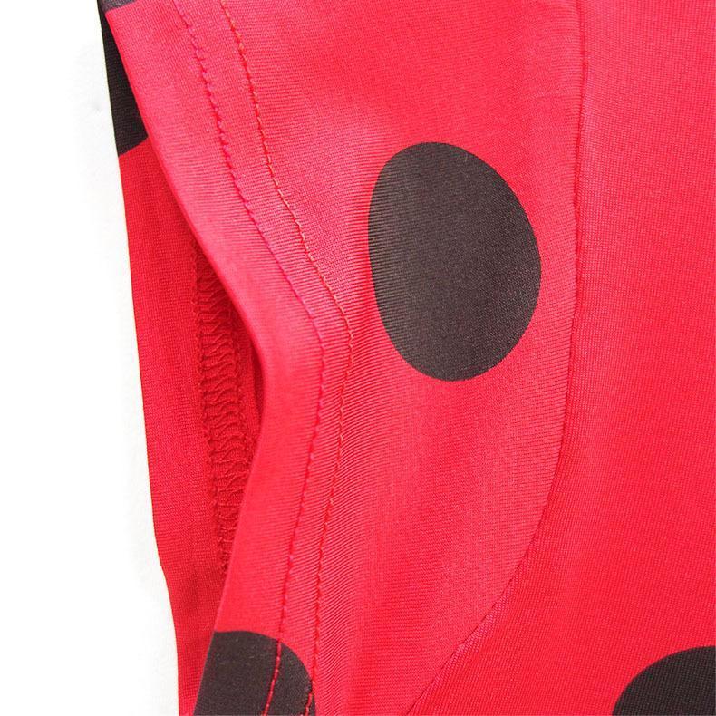 Girls Ruffled short sleeve bow Red black Dot Miraculous Ladybug Dress Kids Cosplay Ladybug Costume Party Costume