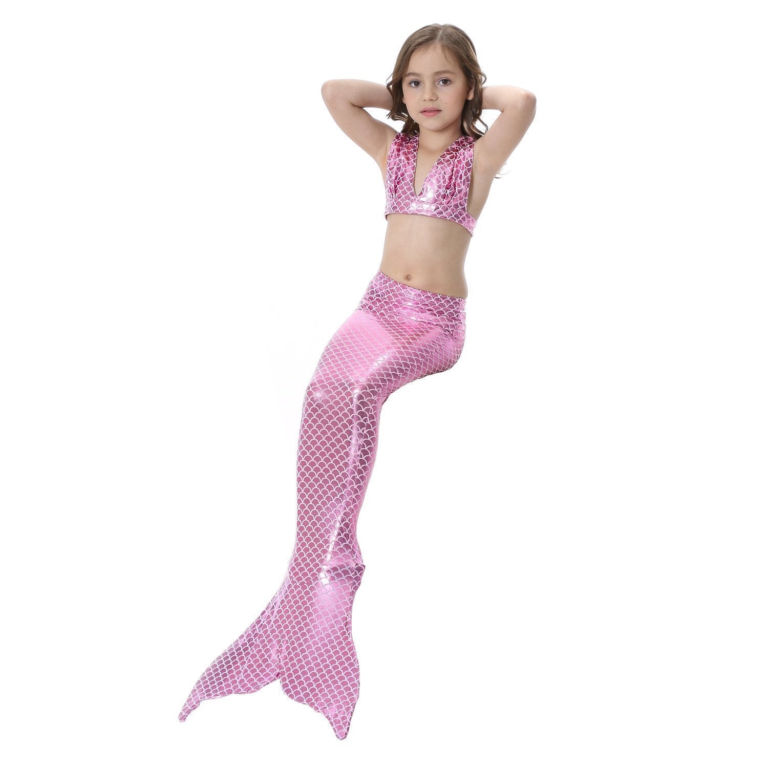 Girl Kids Mermaid Tail Swimwear Bikini Set Bathing Suit Fancy Costume