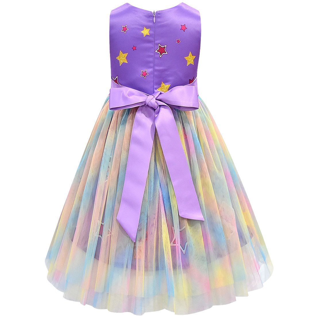 Girls Jojo Siwa Bow Dress Kids Party Birthday Mesh Princess Dress
