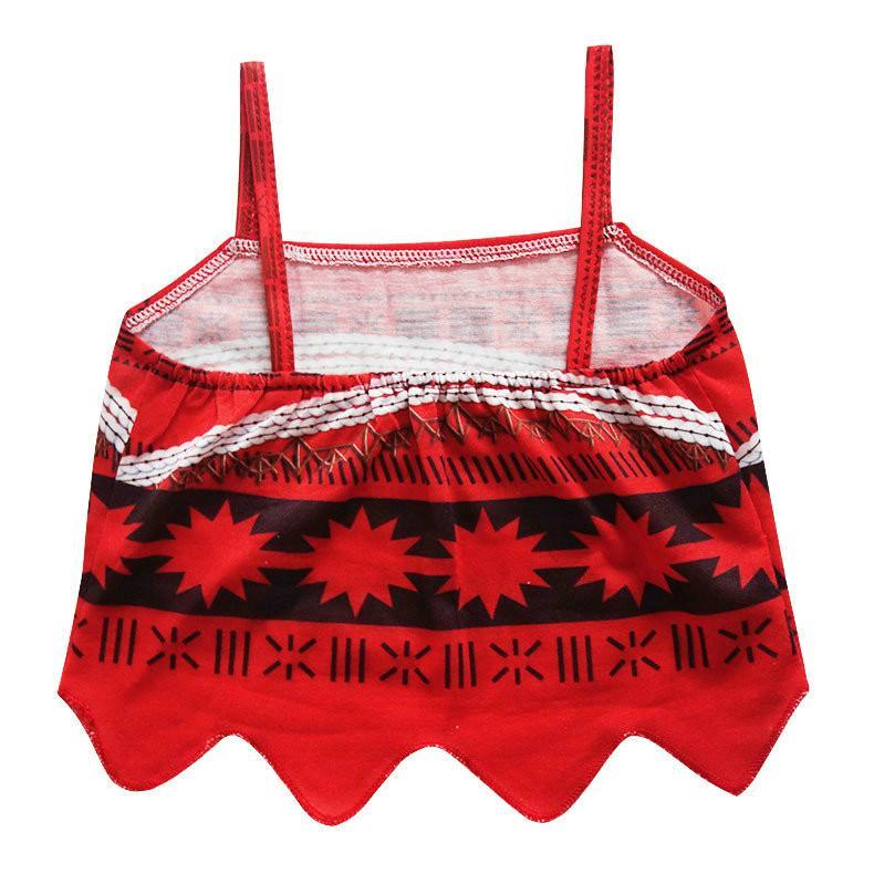 Moana Cosplay Costume Sling Tops Skirt Sets for Girl Toddler