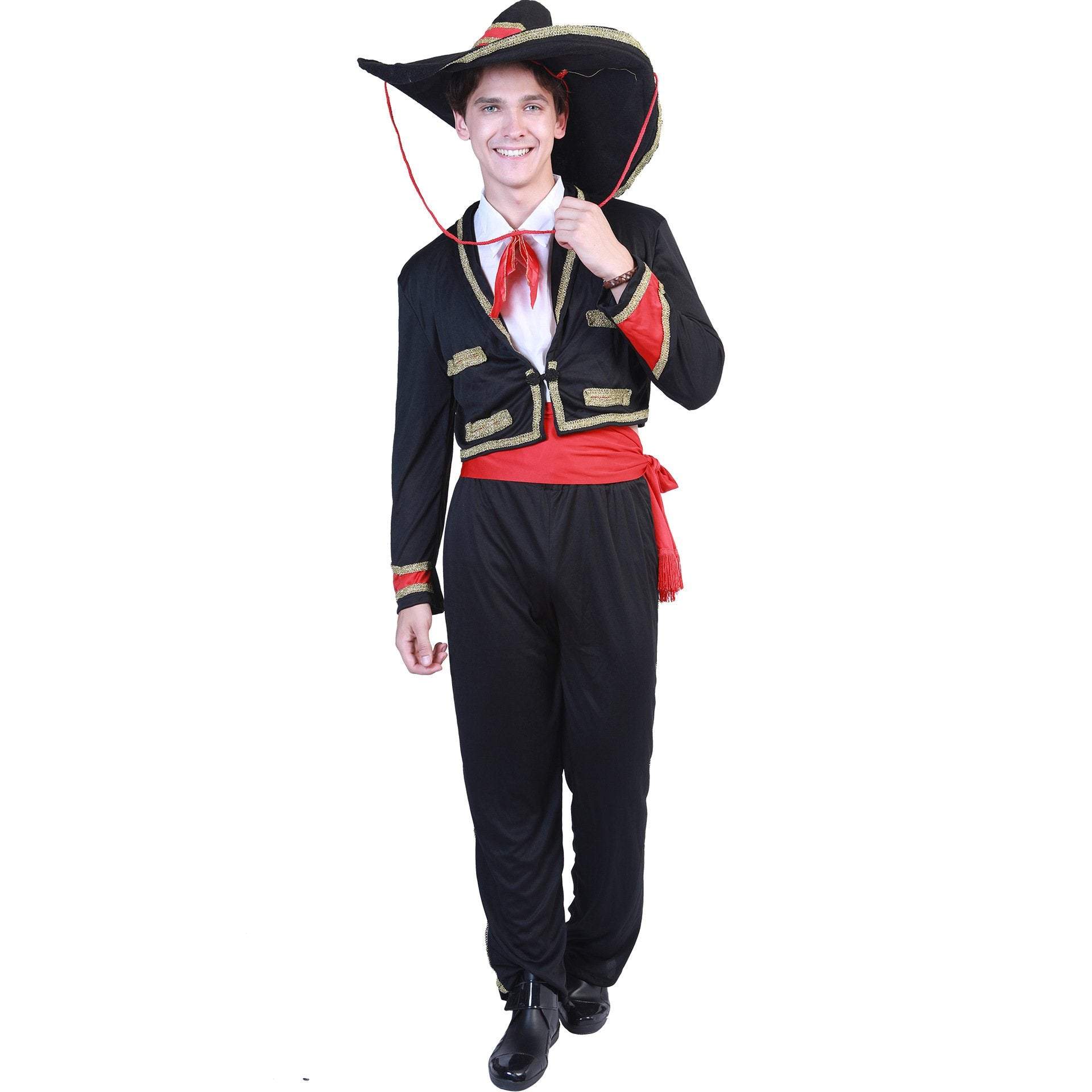 Mexican Mariachi Costume Sombrero Day of The Dead Halloween Cosplay Outfit For Kids Adults