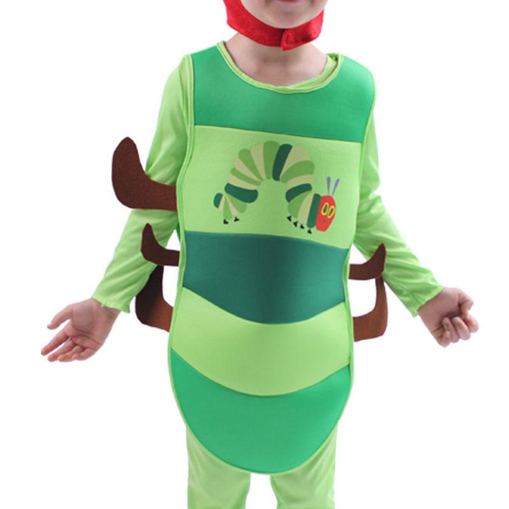 Caterpillar Cosplay Costume Boys Girls Halloween Jumpsuit Book Week Dress Up for Kids