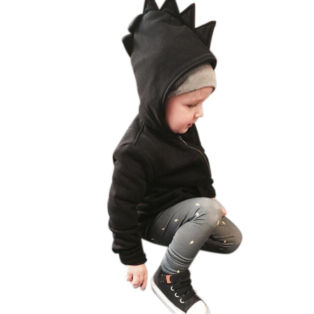 Children Spring Dinosaur Style Zipper Hooded Coat Jacket