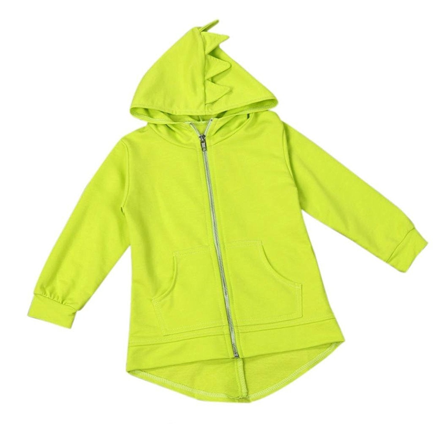 Children Spring Dinosaur Style Zipper Hooded Coat Jacket